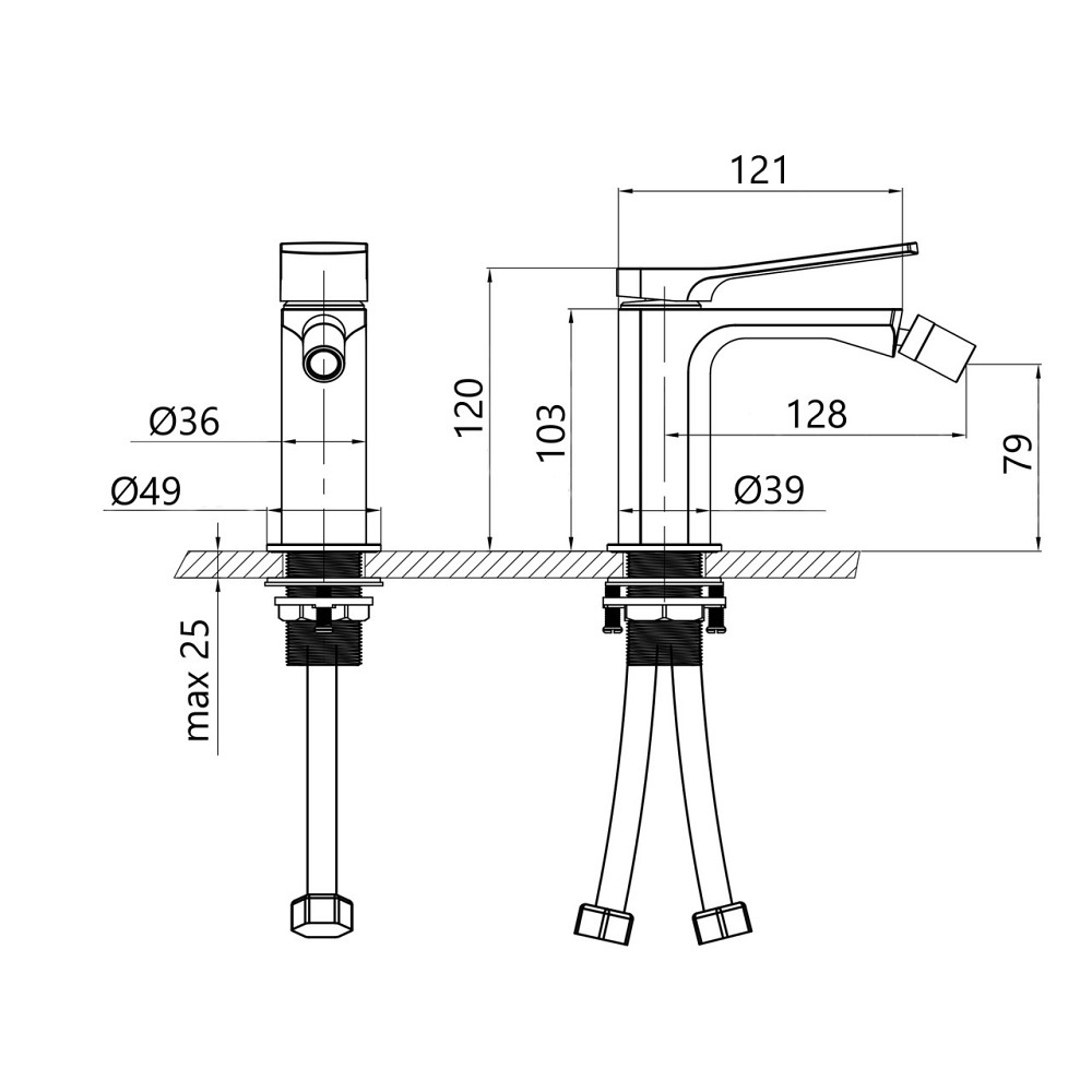 Змішувач для біде Qtap Slavonice QTSLA255GMB45923 Gunmetal Black PVD Київ - фото 2