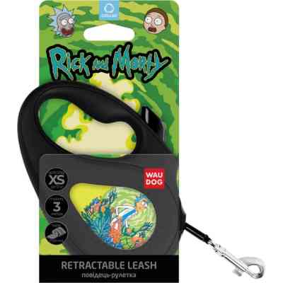 Поводок для собак WAUDOG R-leash "Рик и Морти 2" M до 25 кг 5 м черный (8125-0281-01) Винница