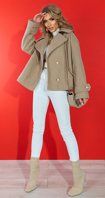 Укорочене пальто з красивим коміром (42) Київ - фото 3