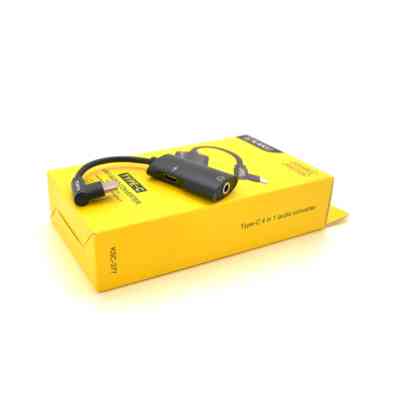 Перехідник USB-C 4-in-1 Audio Adapter USB-C + 3.5mm black iKAKU (KSC-377-TC) Вінниця