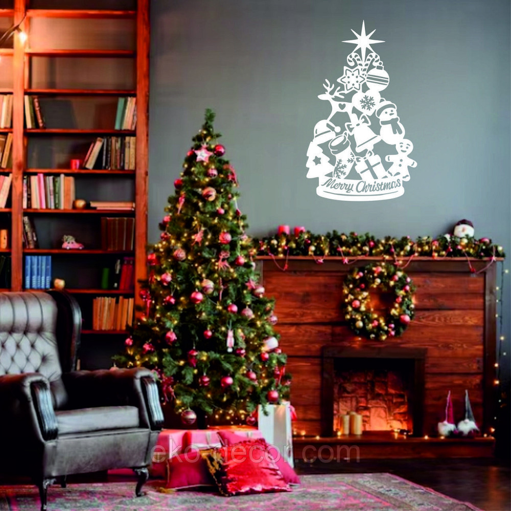 Декоративное настенное Панно «Новый год», Декор на стену 110*67 см, Белый Киев - изображение 2