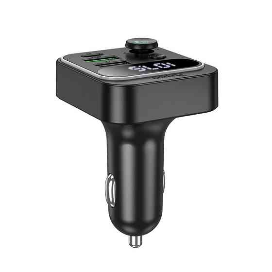 АЗП з FM-модулятором HOCO E85 Tiger PD20W+QC3.0 car BT FM transmitter Black Одеса
