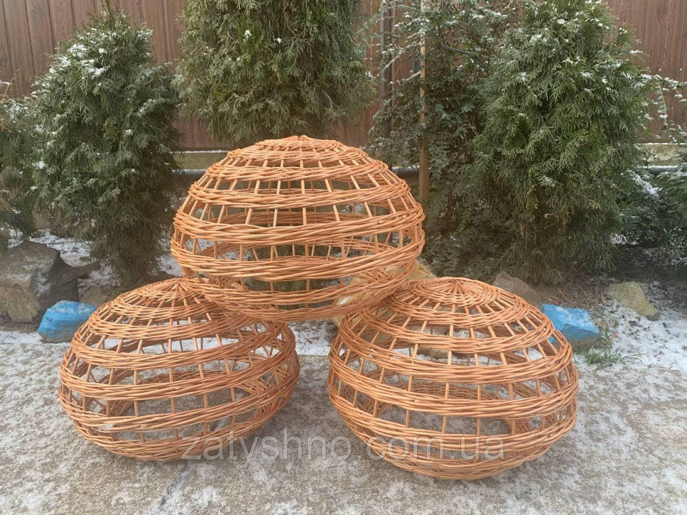 Плетена люстра у вигляді сплюснутої кулі Київ - фото 8