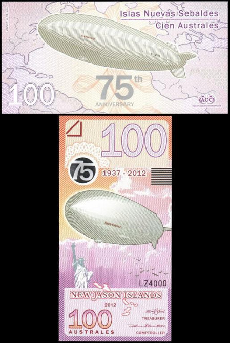 New Jason Islands Нью Джейсон остр. - 100 Australes 2012 UNC Полтава - фото 1