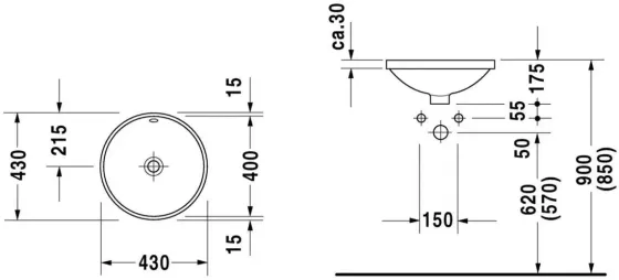 Раковина  Duravit ARCHITEC 43 0468400000 Киев
