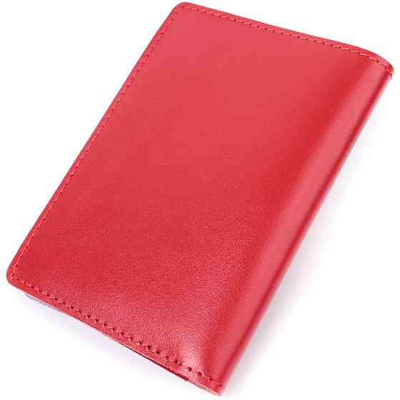 Яскрава обкладинка для автодокументів з натуральної шкіри Червона (SHVIGEL) Київ