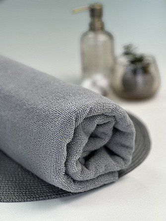 Рушник однотонний Ideal Textile 50х90 см 400 г/м2 (56860914) сірий Чернівці - фото 5