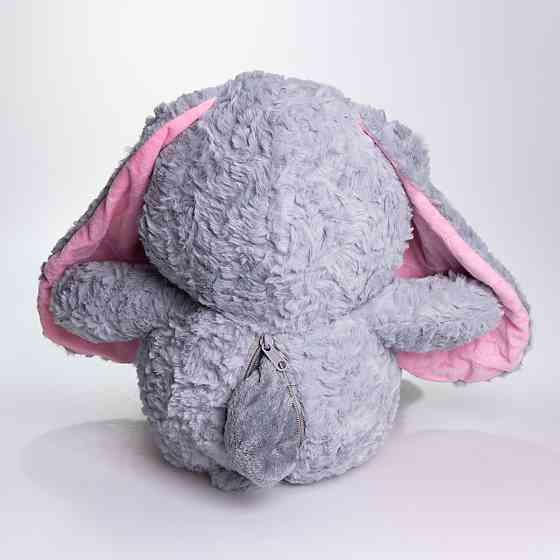Зайчик-плед 3 в 1: м'яка іграшка та подушка сіра Київ