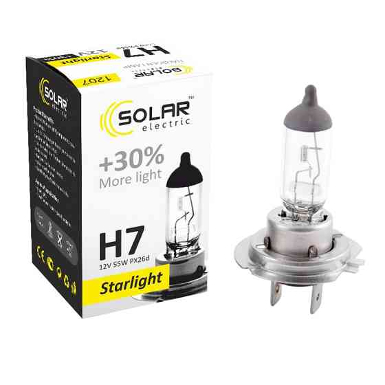Галогенова лампа Solar H7 12V 55W PX26d Starlight +30% 1207 Львів