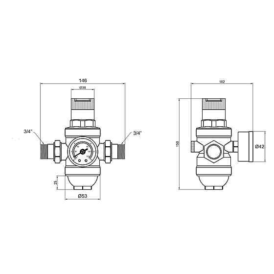 Фільтр самопромивний Thermo Alliance Forte 3/4" з редуктором для холодної води SF128W20 Київ