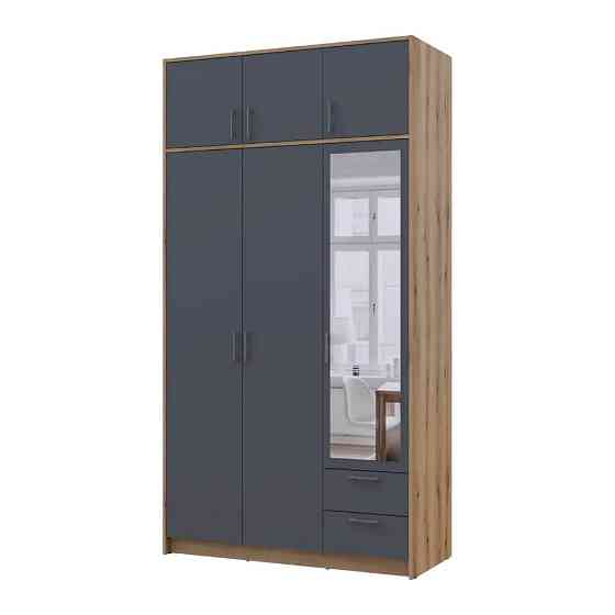 Шкаф для одежды Doros Ронди с антресолью и зеркалом Дуб Артизан/Графит 3ДСП 121х52х236 DRS-011676 (80737820) Львов