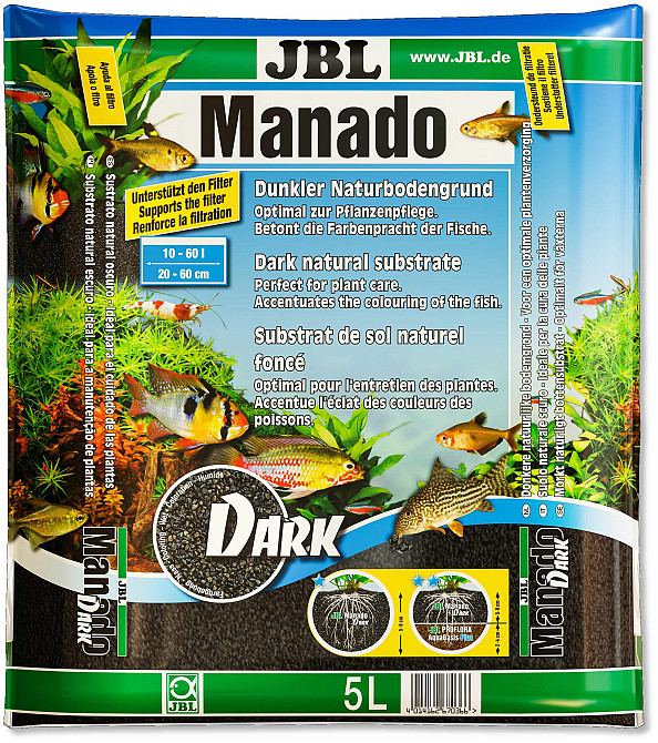 Темний натуральний субстрат JBL Manado Dark для акваріумів, 5 л Київ - фото 1