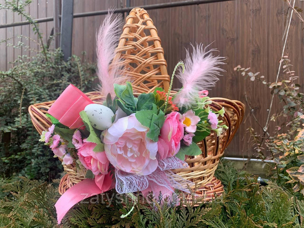 Корзинка с цветами, с декором, плетеная Киев - изображение 1