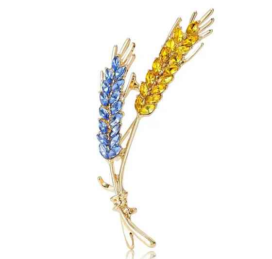 Брошка патріотична "Два колоски " в подарунковій коробці Сміла