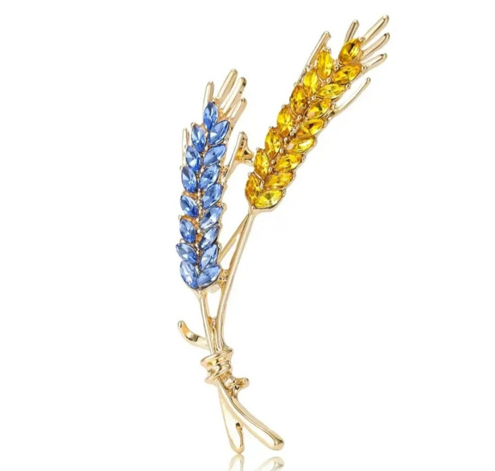 Брошка патріотична "Два колоски " в подарунковій коробці Сміла - фото 4