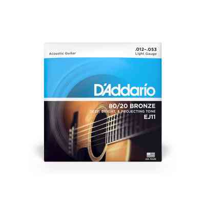 Струни для гітари D'Addario 80/20 Bronze Regular Light (12-53) (EJ11) Вінниця