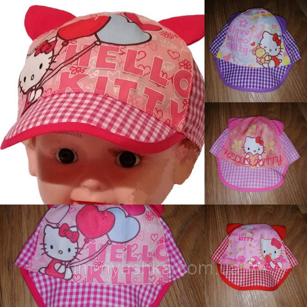 Кепка панамка детская с ушками хлопковая кепка с котиком Кривой Рог - изображение 1