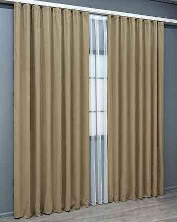 Комплект готових штор VR-Textil Мікровелюр Petek № 1515ш Пісочний 200х290 см 2 шт (32-526) Київ