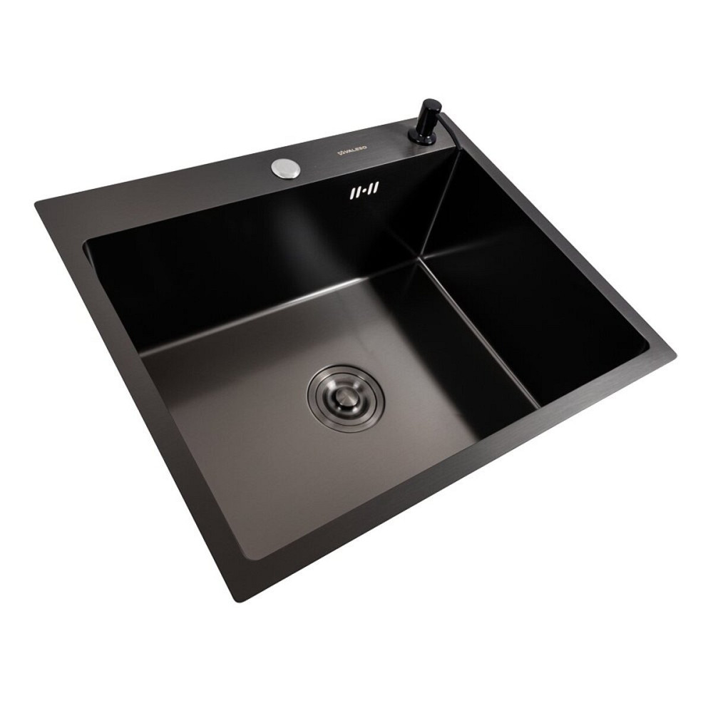 Кухонна мийка чорна 60*50 PVD VALESO Handmade (сифон круглий, 3,0/0,8) Коломыя - изображение 3