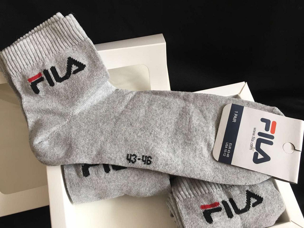 🎁 Подарунковий набір чоловічих шкарпеток 🧦 FILA | 4 пари у коробці | Якісні брендовані носки Киев - изображение 2