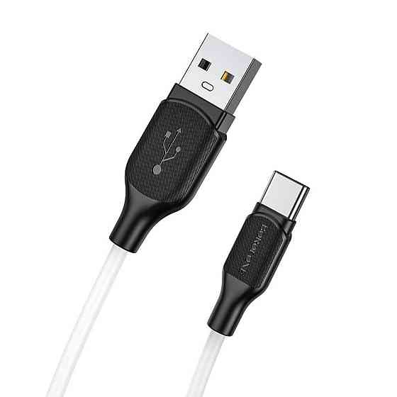 Кабель USB - Type-C BOROFONE BX42 3A 1m силиконовый TPE разъемы цвет белый BX42CW Одесса