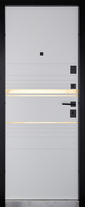 Вхідні двері Abwehr Megapolis MG3 Goldy 545 Чорна шагрень + Білий супермат 860*2050 мм Київ - фото 2