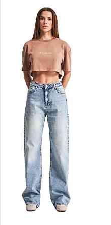 Женские джинсы прямого кроя из светло-голубого денима 100% коттон Одесса