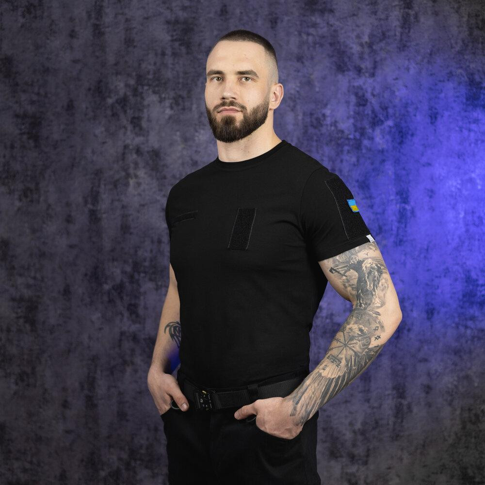 Футболка мужская однотонная чёрная Pobedov Peremoga Військова Киев - изображение 3
