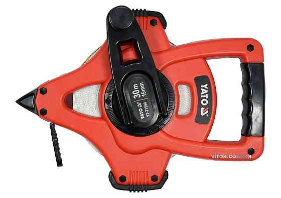 Рулетка геодезична скловолоконна YATO : L= 30 м x 15 мм, ручне змотування [10] Одеса