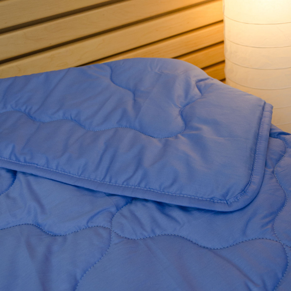 Одеяло конопляное летнее Сатин Василек YouStar детское 110х140 см (Синий) Сумы - изображение 3