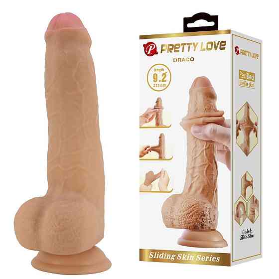 Фаллоимитатор на присоске Pretty Love Darco со скользящей кожей, телесный, 23.3 х 4.3 см Sex Aura Киев