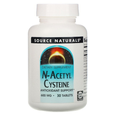 Аминокислота Source Naturals NAC (N-Ацетил-L-Цистеин), 600 мг, N-Acetyl Cysteine, 30 таблеток (SN0849) Винница - изображение 1