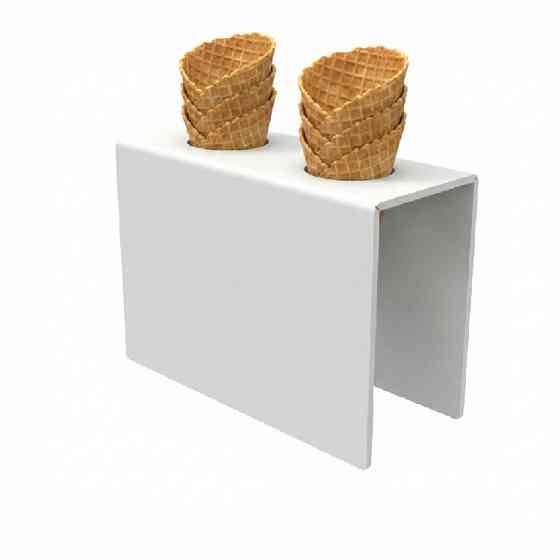 Підставка EKOSTAR для вафельного ріжка на 2шт. Біла. Акрил 2 мм Київ