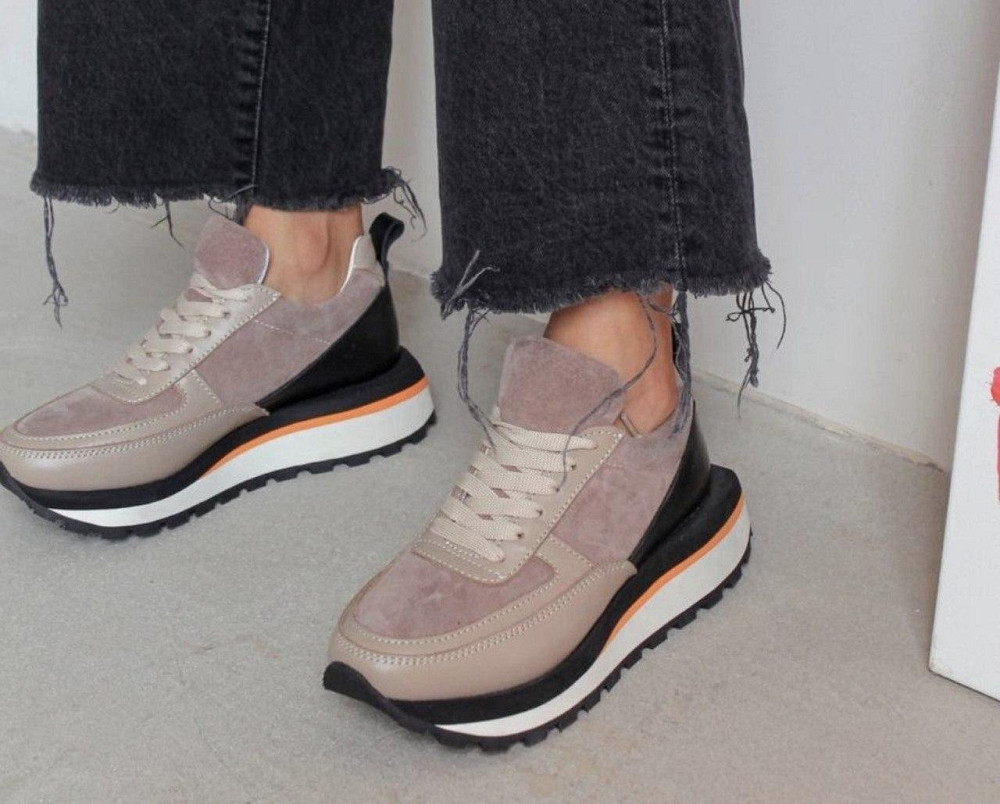 Broxci Кроссовки женские BROXCI LA капучино кожа+замша зима 40р. (5210) Коломия - фото 2