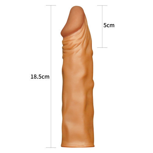 Насадка на член - Pleasure X-Tender Penis Sleeve Add 2" Brown Sex Aura Київ - фото 2