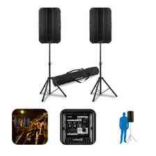 Колонка  Набір колонок aktywnych Vonyx VD715A z Bluetooth i bezprzewodowym parowaniem stereo - Bi-amp 15 cali 1800W+ Штативи Київ