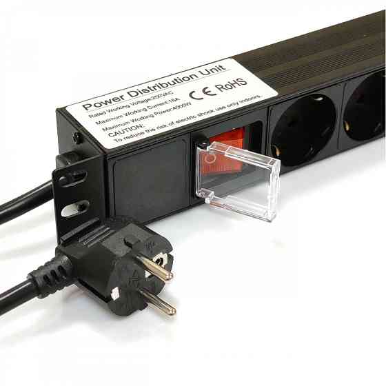 Мережевий фільтр Kingda (KD-GER(16)N1008WKPDY30W19A) чорний, 8 розеток з вимикачем, довжина кабелю 1.8 м Київ