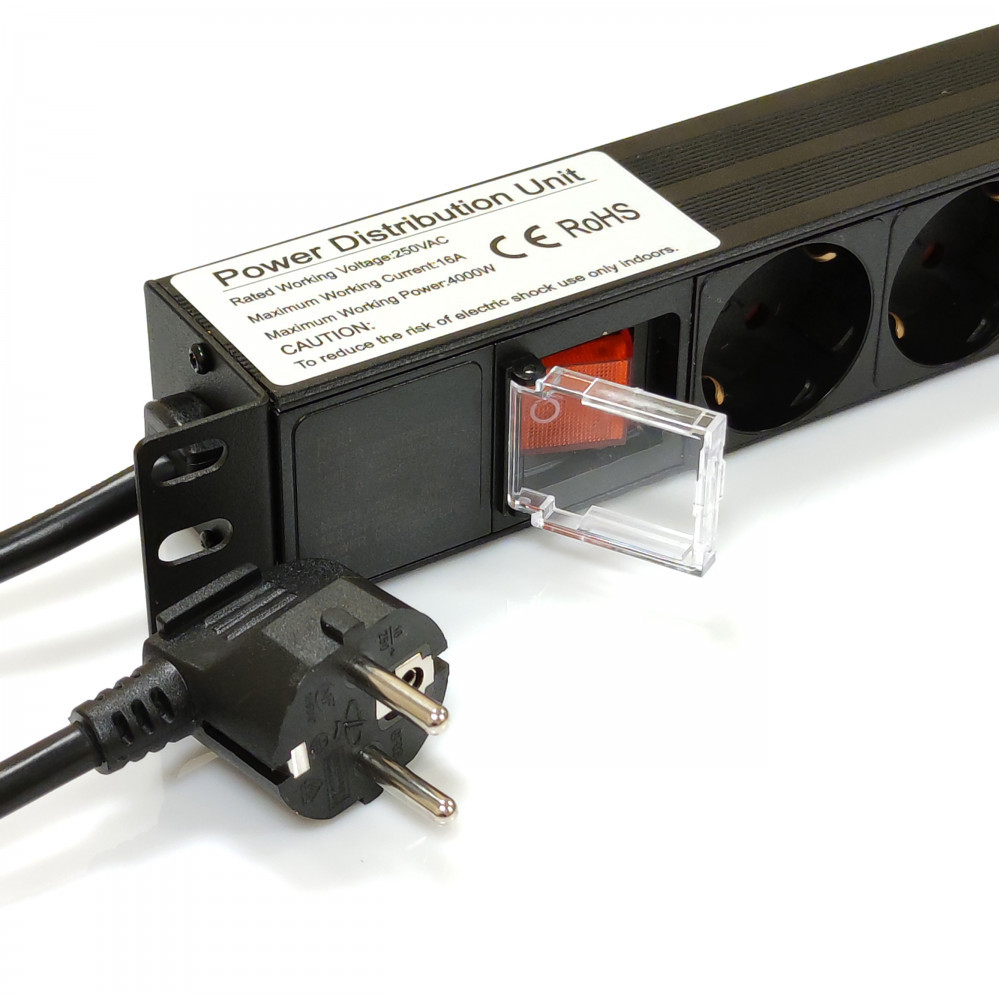 Мережевий фільтр Kingda (KD-GER(16)N1008WKPDY30W19A) чорний, 8 розеток з вимикачем, довжина кабелю 1.8 м Київ - фото 2