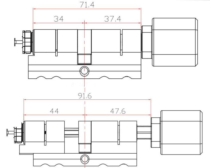 Умный дверной биометрический замок (цилиндр) SEVEN LOCK SL-7774BF black (35-90 мм) Киев - изображение 10