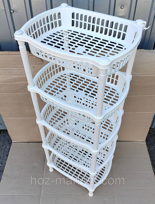 Пластиковая полочка на 5 ярусов белая Харьков - изображение 7