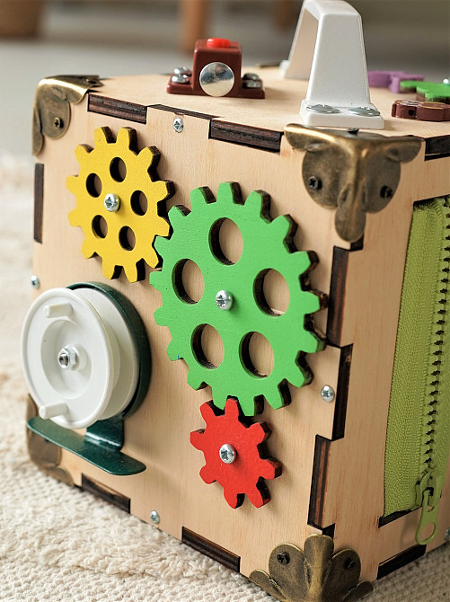 Мінібізікуб без фарби 15*15*15 Дитячий розвивальний куб унісекс міні Розвивальна іграшка Бізіборд Тернопіль - фото 8