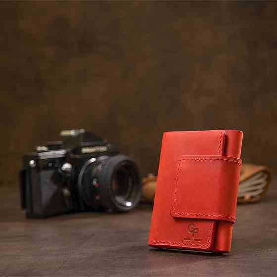 Матове вінтажне портмоне GRANDE PELLE 11459 Червоний Київ