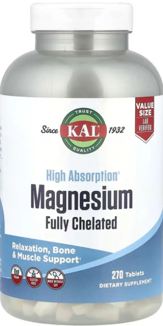 Магний хелат KAL Magnesium Fully Chelated 270 таб Киев - изображение 1