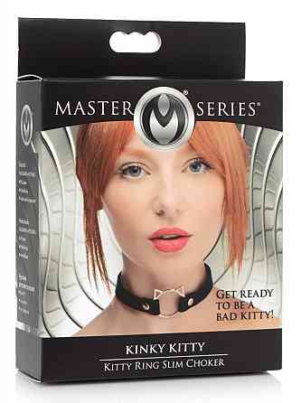 Чокер Master Series Kinky Kitty Ring Slim Choker - Black Sex Aura Киев