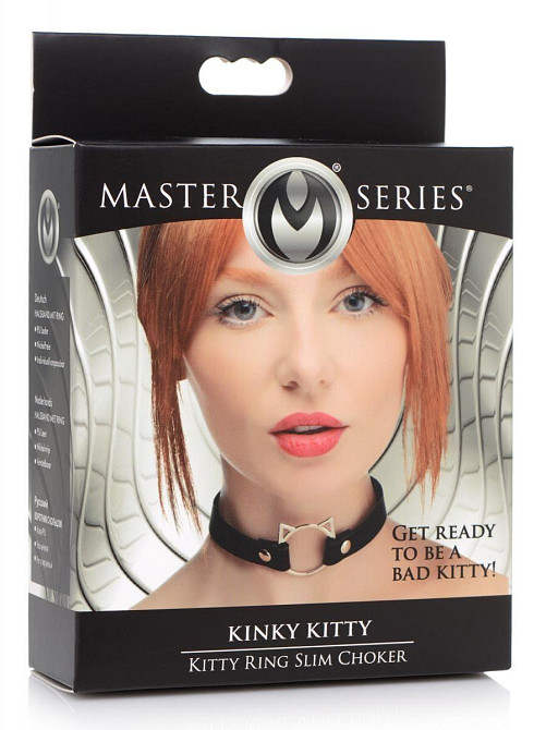 Чокер Master Series Kinky Kitty Ring Slim Choker - Black Sex Aura Киев - изображение 4