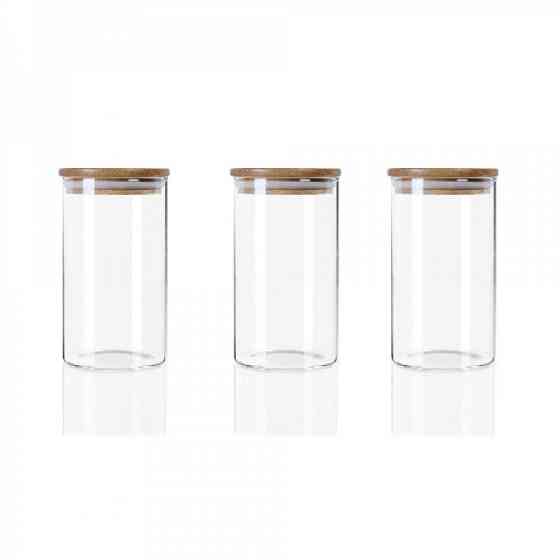 Набір із 3 скляних банок для кави чаю та спецій 320мл Вінниця