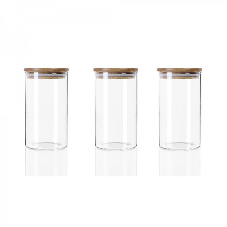 Набор из 3 стеклянных банок для кофе чая и специй 320мл Винница - изображение 1