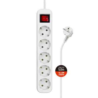 Мережевий фільтр живлення ColorWay CW-PSEA55W, 5 розеток/ 5M white (CW-PSEA55W) Вінниця