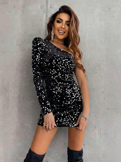 Жіноче стильне привабливе мініплаття ALоголограмна паєдка Чорний, 44/46 Одеса - фото 1