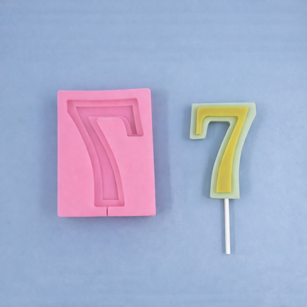 Молд силіконовий цифра 7 універсальний 90 на 68 мм рожевий Київ - фото 4